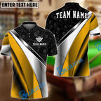 BlueJose Billiards 8 Ball Metallic Plate Pattern Customized Name, Team Name 3D Shirt (6 Colors)