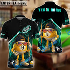 BlueJose Billiards 9 Ball Funny Character Swirl Customized Name, Team Name 3D Shirt (6 Colors)