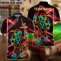 BlueJose Billiards 8 Ball Neon Monkey Retro Glow Personalized Name Shirt (4 Colors)