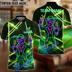BlueJose Billiards 8 Ball Neon Monkey Retro Glow Personalized Name Shirt (4 Colors)