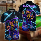 BlueJose Billiards 8 Ball Neon Monkey Retro Glow Personalized Name Shirt (4 Colors)
