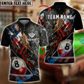 BlueJose Billiards 8 Ball Texas Flag Ripped Claw Personalized Shirt