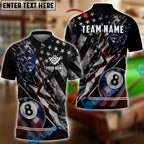 BlueJose Billiards 8 Ball USA Flag Ripped Claw Personalized Shirt