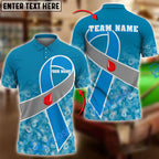 BlueJose Billiards 8 Ball Cancer Awareness Ribbon Support Personalized Name Shirt (4 Colors)