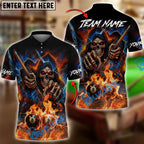 BlueJose Billiards 8 Ball 9 Ball Flame Reaper Cue Breaking Glass Personalized Name Shirt (4 Colors)