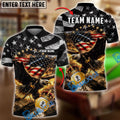 BlueJose Billiards 9-Ball Patriotic King American Eagle Personalized Shirt