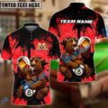 BlueJose Billiards Ball 8 Happy Beer Bear Customized Name, Team Name 3D Shirt (6 Colors)