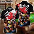 BlueJose Billiards 8 Ball Canadian Flag Spinning Balls Torn Effect Design Personalized Shirt