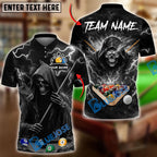 BlueJose Billiards 8 Ball Thunder Midnight Reaper Pool Master Customized Name, Team Name 3D Shirt (6 Colors)