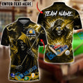 BlueJose Billiards 8 Ball Thunder Midnight Reaper Pool Master Customized Name, Team Name 3D Shirt (6 Colors)