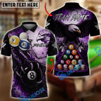 BlueJose Billiards Ball 8 Bloody Claw Personalized Name Shirt (4 Colors)