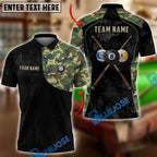 BlueJose Billiards Ball 8 Tactical Camouflage Combat Personalized Name Shirt (4 Colors)