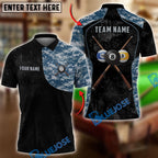 BlueJose Billiards Ball 8 Tactical Camouflage Combat Personalized Name Shirt (4 Colors)