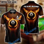 BlueJose Billiards Ball 8 Honeycomb Heat Personalized Name Shirt (4 Colors)