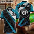 BlueJose Billiards Ball 8 Cyber Camo Carbon Fiber Personalized Name Shirt (4 Colors)