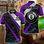 BlueJose Billiards Ball 8 Cyber Camo Carbon Fiber Personalized Name Shirt (4 Colors)