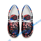 BlueJose Billiards Ball 8 Graffiti Street White Red Blue Canvas Loafer Shoes