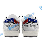 BlueJose Billiards Ball 8 Flame Eagle White Canvas Loafer Shoes