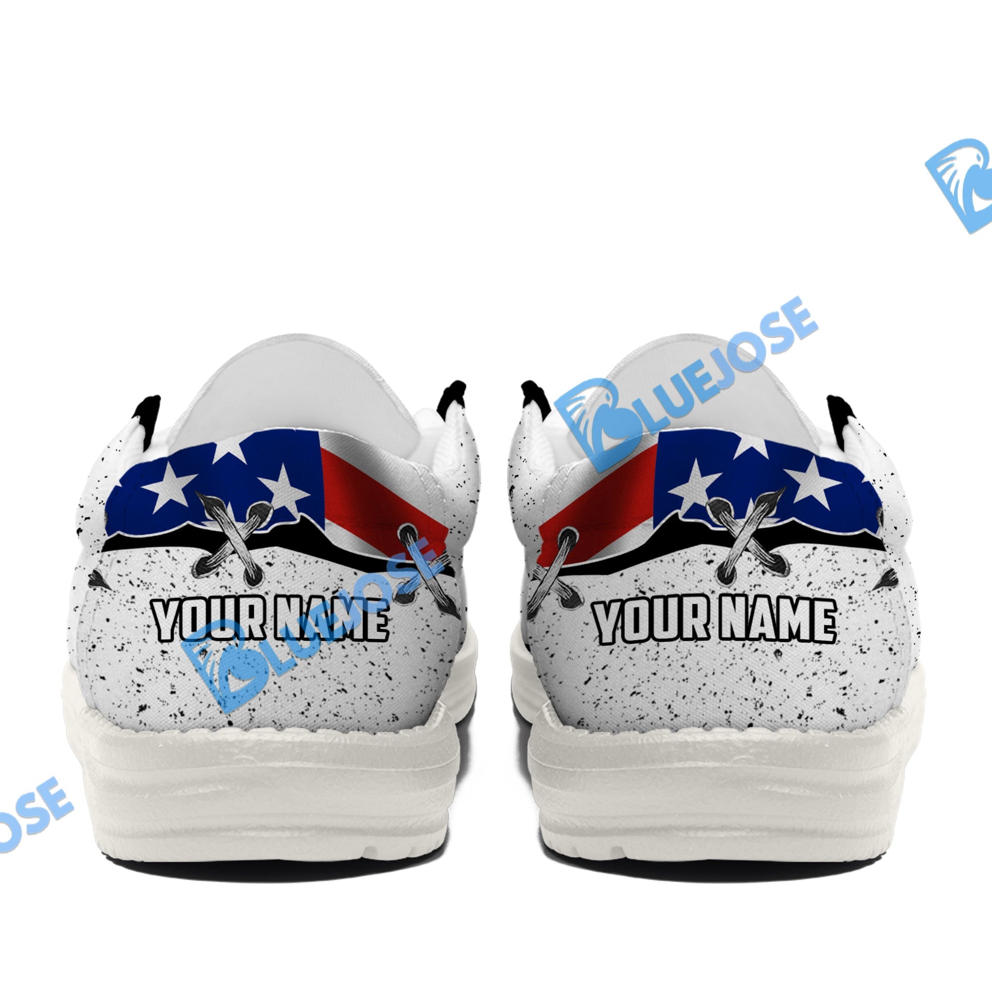 BlueJose Billiards Ball 8 Flame Eagle White Canvas Loafer Shoes
