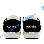 BlueJose Billiards Ball 8 Skull White Canvas Loafer Shoes