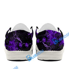 BlueJose Billiards Ball 8 Fire Skull US Flag Purple White Canvas Loafer Shoes