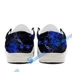 BlueJose Billiards Ball 8 Fire Skull US Flag Blue White Canvas Loafer Shoes