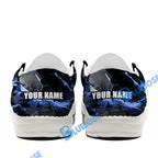BlueJose Billiards Ball 8 Blue Dark Material White Canvas Loafer Shoes