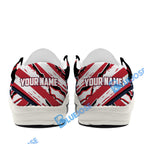 BlueJose Billiards Ball 8 American Flag Patriot White Canvas Loafer Shoes