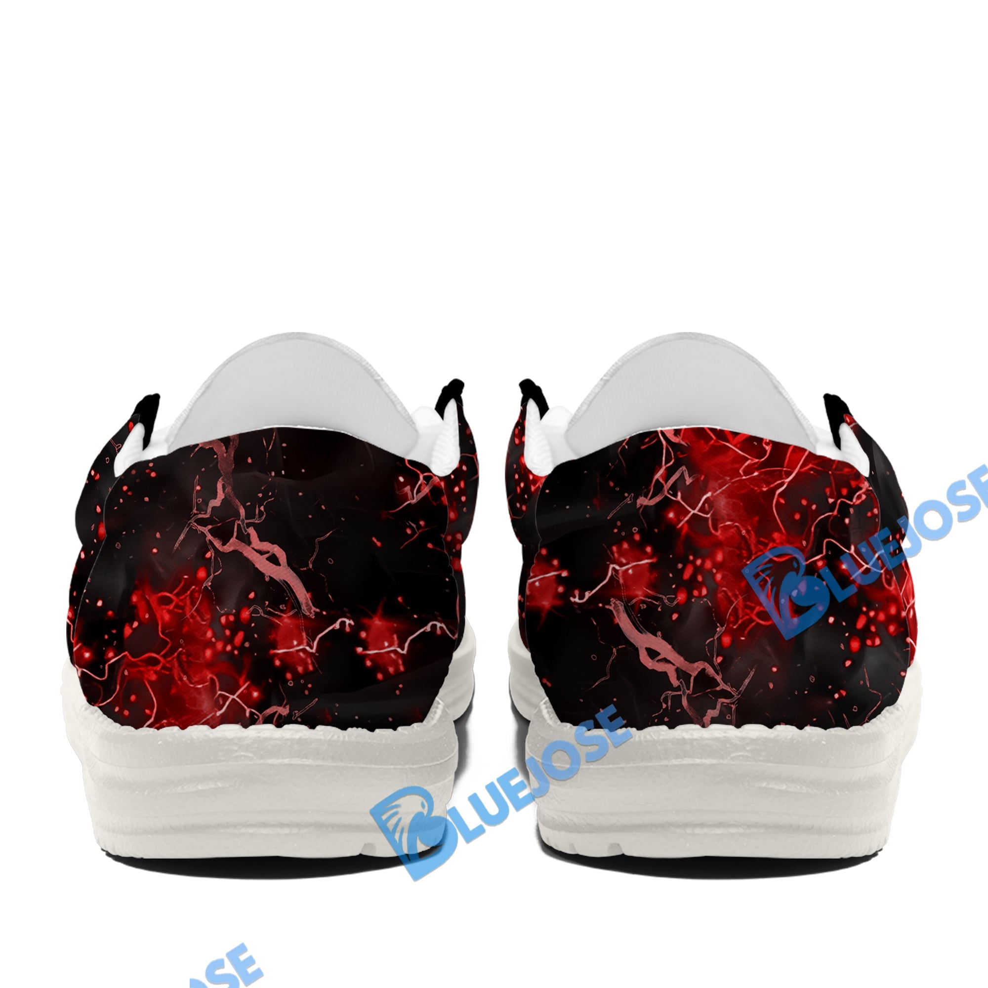 BlueJose Billiards Ball 8 Fire Skull US Flag Red White Canvas Loafer Shoes