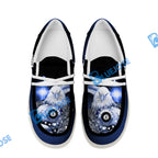 BlueJose Billiards Ball 8 Cross Eagle American Flag  White Canvas Loafer Shoes (4 Colors)