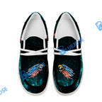 BlueJose Billiards Ball 8 Eagle US Flag Pattern White Canvas Loafer Shoes (3 Colors)