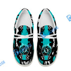 BlueJose Billiards Ball 8 Cracks Of Time 2 White Canvas Loafer Shoes (3 Colors)