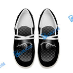 BlueJose Gray Billiards White Canvas Loafer Shoes