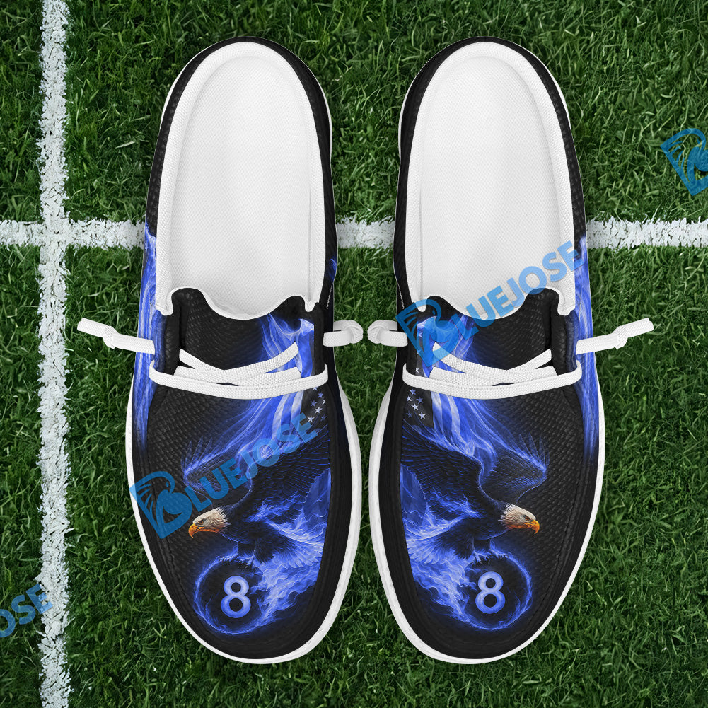 BlueJose Billiards Ball 8 Eagle Flag Flame Mesh Dude Shoes (4 Colors)