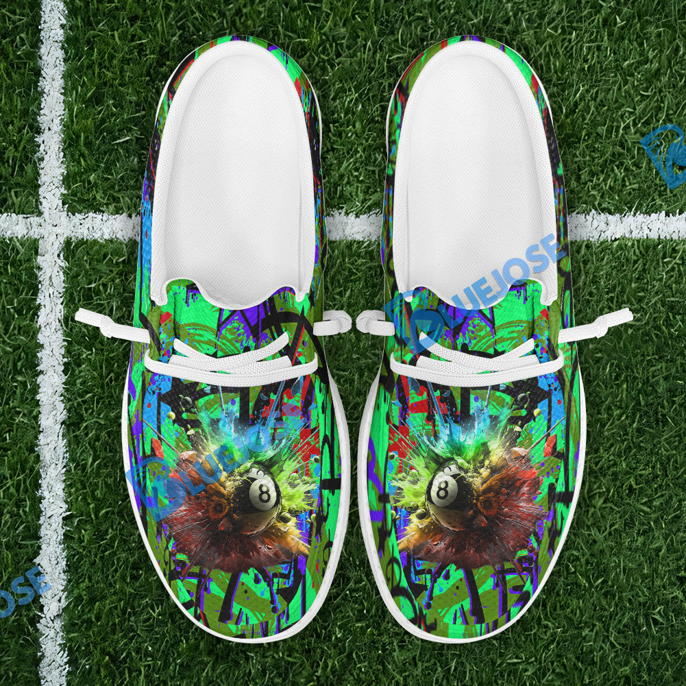 BlueJose Billiards 8 Ball Graffiti Explosion Paint Mesh Dude Shoes (4 Colors)