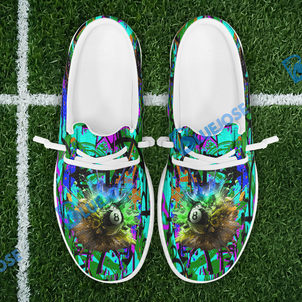 BlueJose Billiards 8 Ball Graffiti Explosion Paint Mesh Dude Shoes (4 Colors)