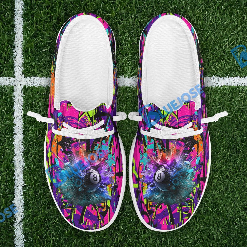 BlueJose Billiards 8 Ball Graffiti Explosion Paint Mesh Dude Shoes (4 Colors)