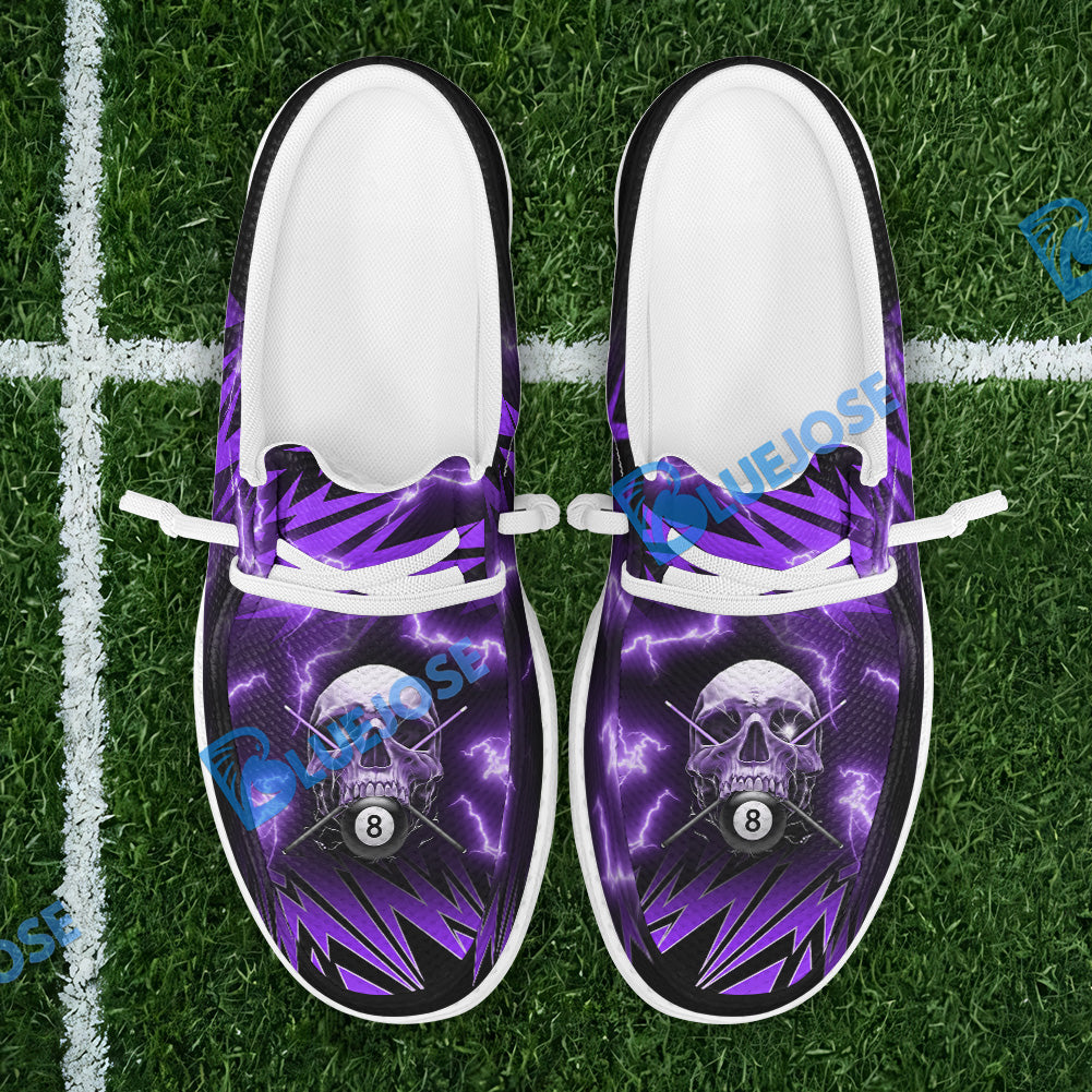 BlueJose Billiards Ball 8 Deadly Thunder Skull Mesh Dude Shoes (6 Colors)