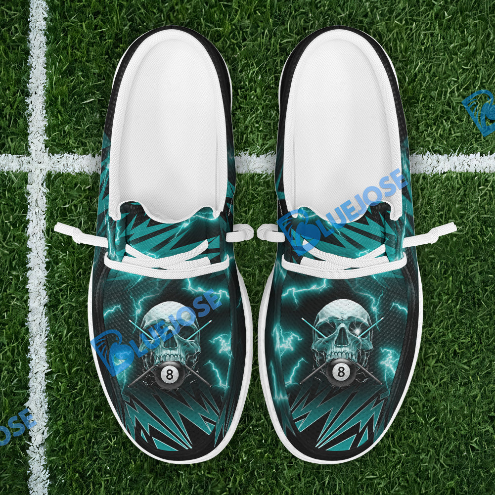 BlueJose Billiards Ball 8 Deadly Thunder Skull Mesh Dude Shoes (6 Colors)