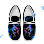 BlueJose Billiards 8 Dust Flame Blue Pink White Canvas Loafer Shoes