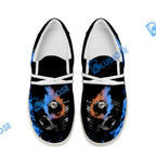 BlueJose Billiards 8 Dust Flame Blue Orange White Canvas Loafer Shoes