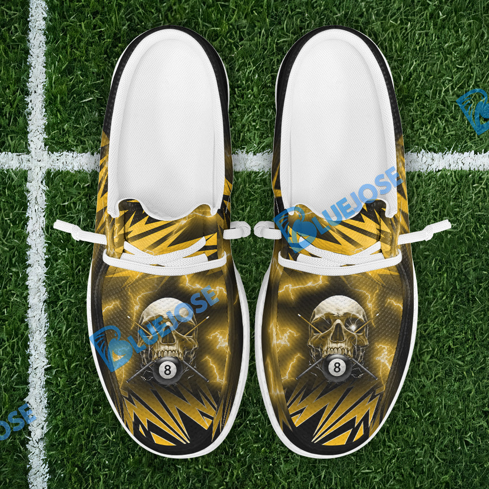 BlueJose Billiards Ball 8 Deadly Thunder Skull Mesh Dude Shoes (6 Colors)