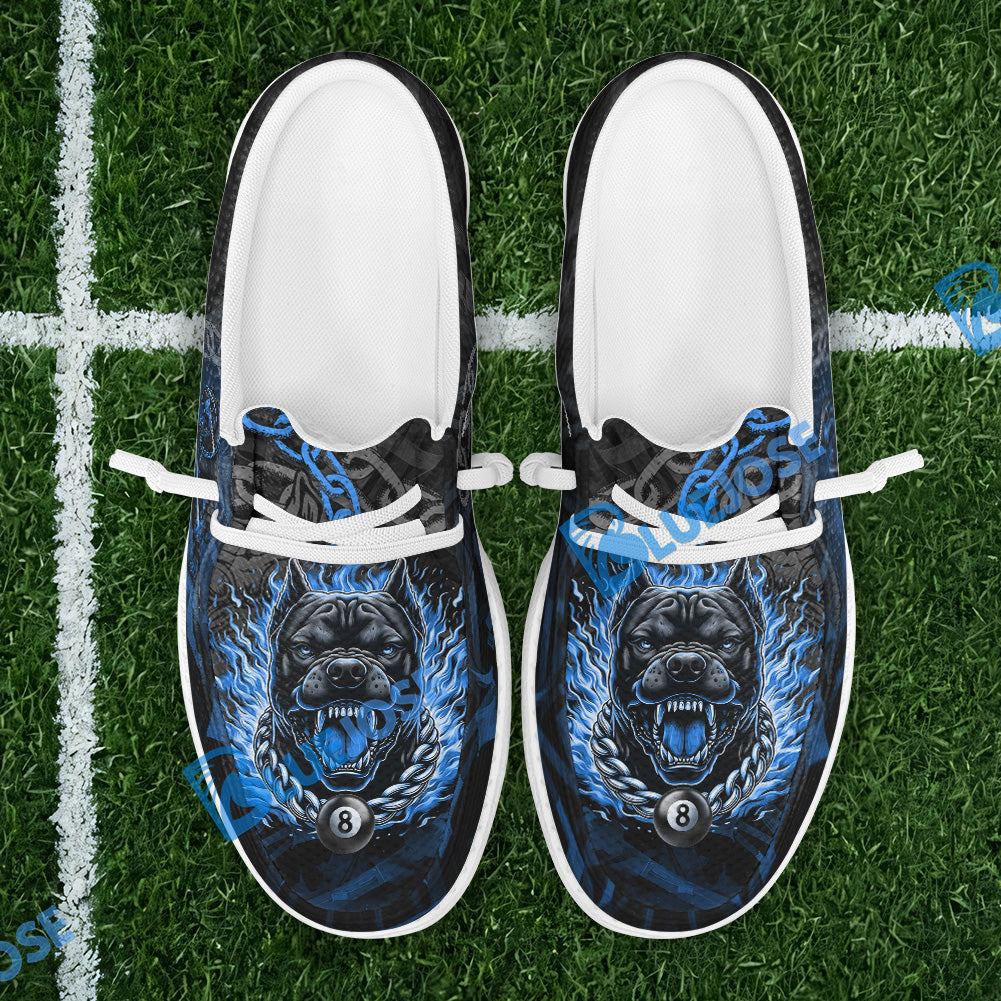 BlueJose Billiards 8-Ball Pitbull Flame Chain Mesh Dude Shoes (4 Colors)