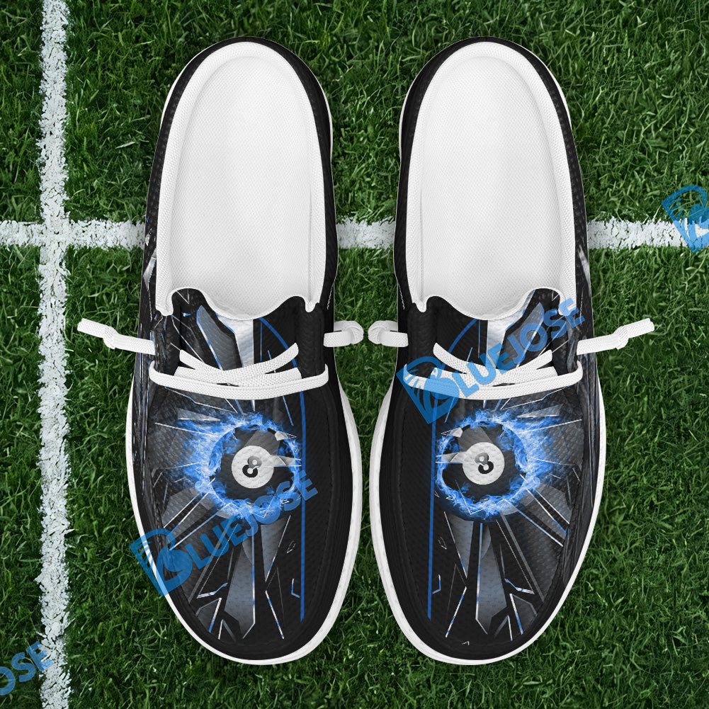 BlueJose Billiards Ball 8 Fire Broken Glass Mesh Dude Shoes (4 Colors)