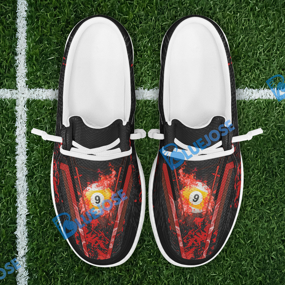 BlueJose Billiards Ball 9 Abstract Grunge Texture Mesh Dude Shoes (6 Colors)