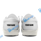 BlueJose Billiards 8 Ball Eagle US Flag Retro White Canvas Loafer Shoes
