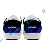 BlueJose Billiards 8 Ball Fusion Skulls White Canvas Loafer Shoes (4 Colors)