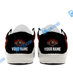 BlueJose Billiards 8 Heavenly Flame Red White Canvas Loafer Shoes