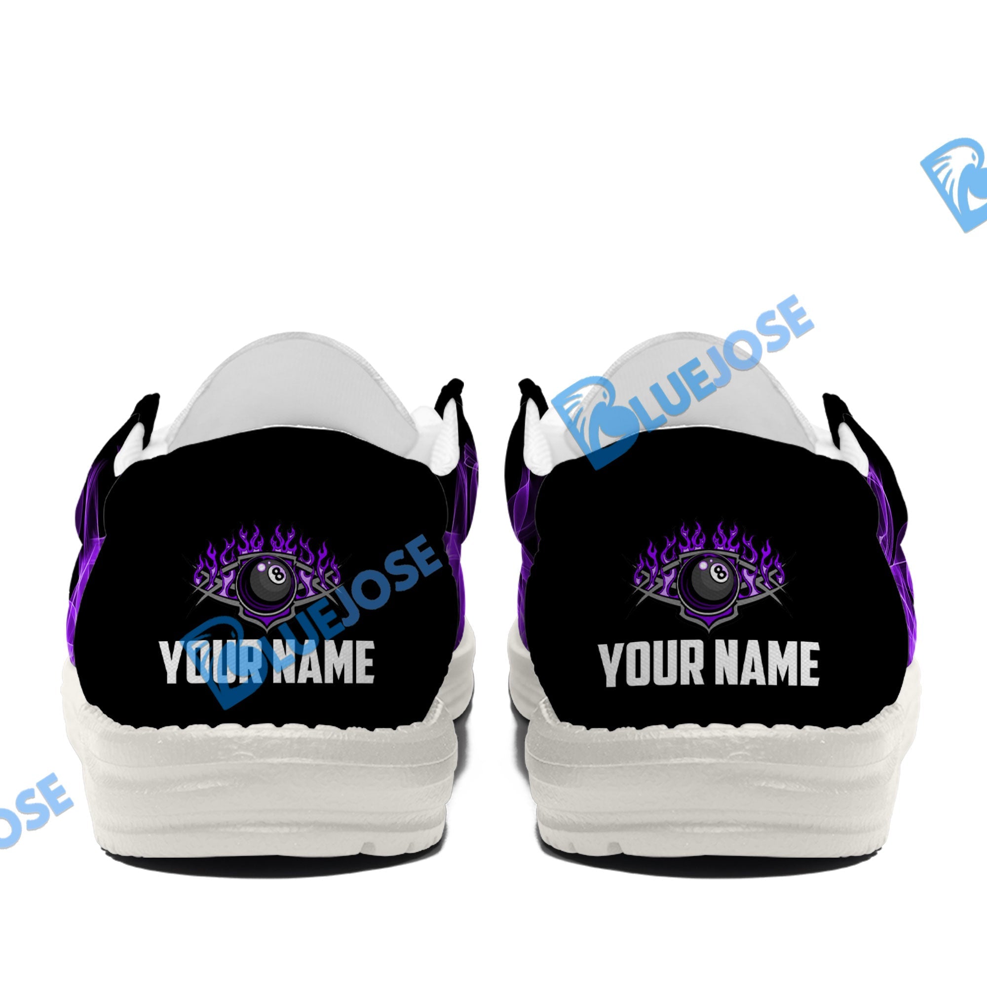 BlueJose Billiards 8 Heavenly Flame Purple White Canvas Loafer Shoes