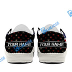 BlueJose Billiards American Flag 9 Ball Player White Canvas Loafer Shoes